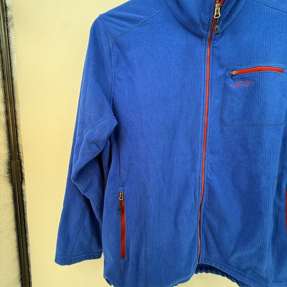 Orvis Trout Bum Fleece Blue Red Full Zipper Size XXL Outdoor Hiking Athletic - Picture 3 of 14